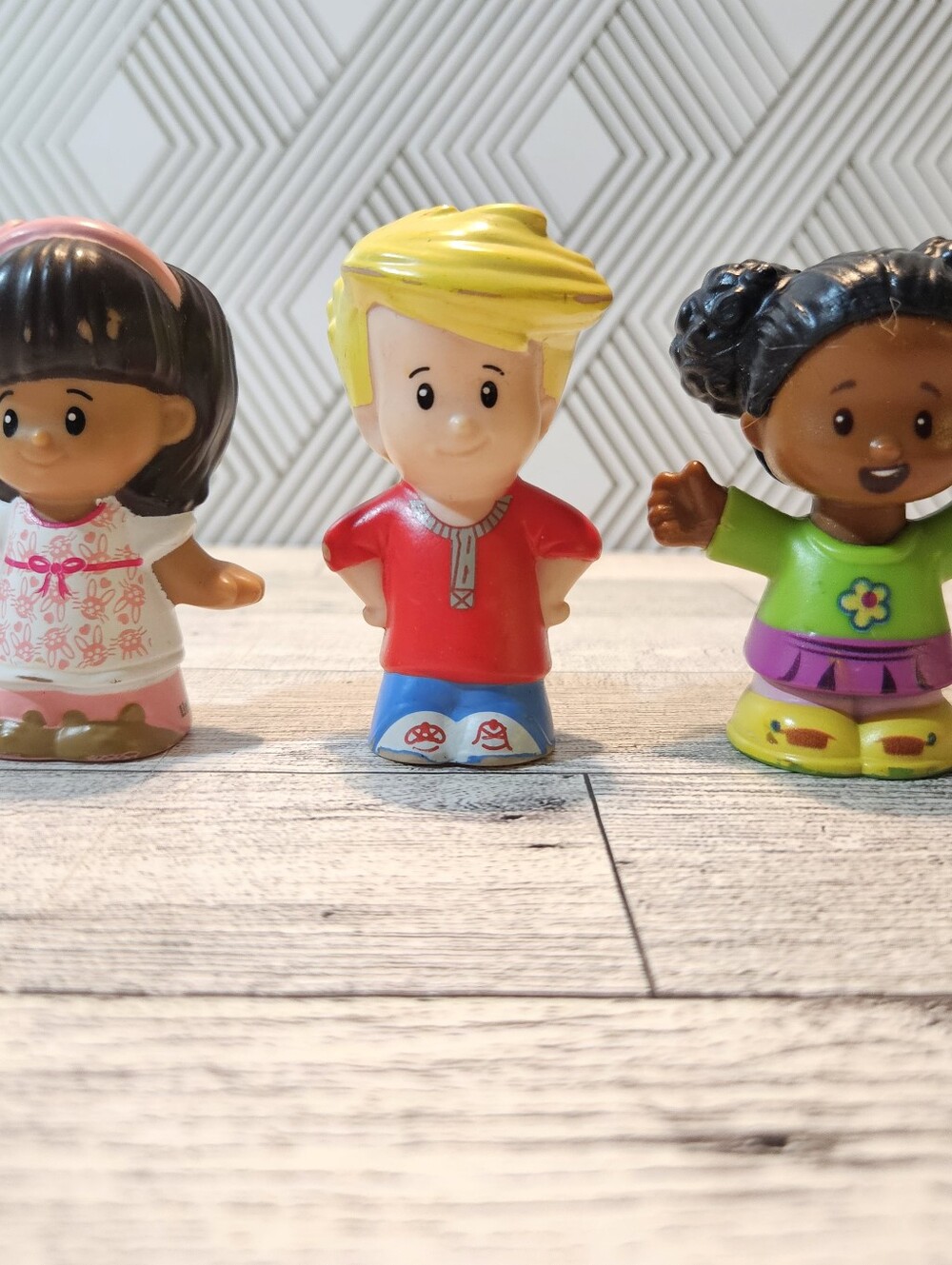 Mattel Little People Figure Lot of 3 Kids 2 Girls 1 Boy Preschool Toy